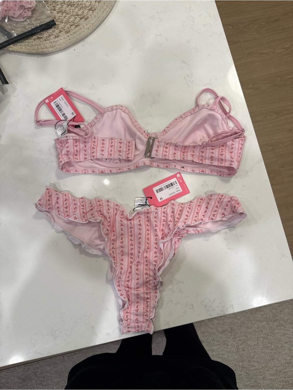 Pink Ruffle Trim Bikini - Picture 3 of 3